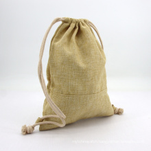 Custom Printed Natural Jute Drawstring Burlap Bags Custom Logo Small Hemp Gift Pouches
